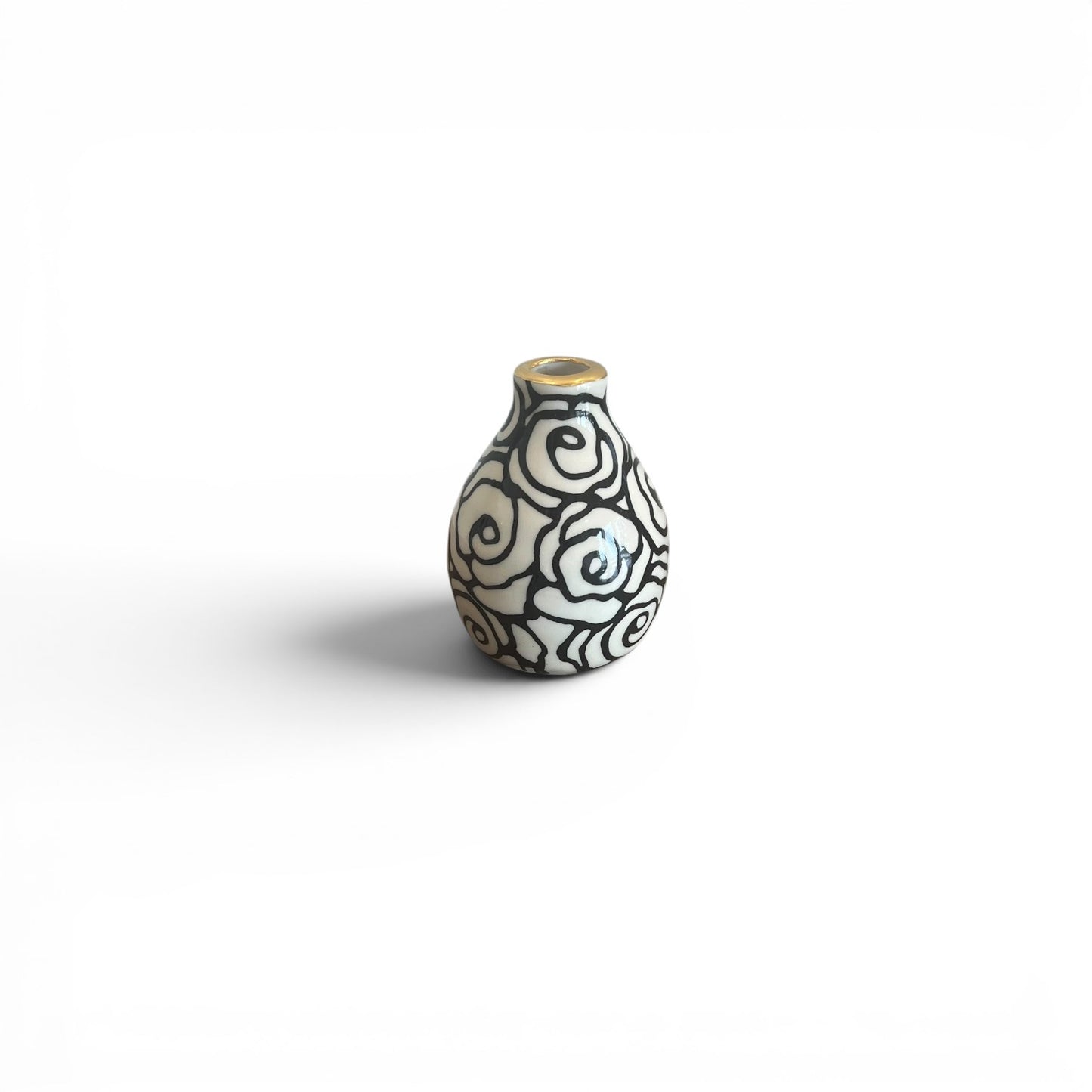4 - 5" Floral Bud Vase - 22K Gold Accents