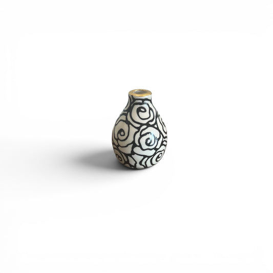 4 - 5" Floral Bud Vase - 22K Gold Accents
