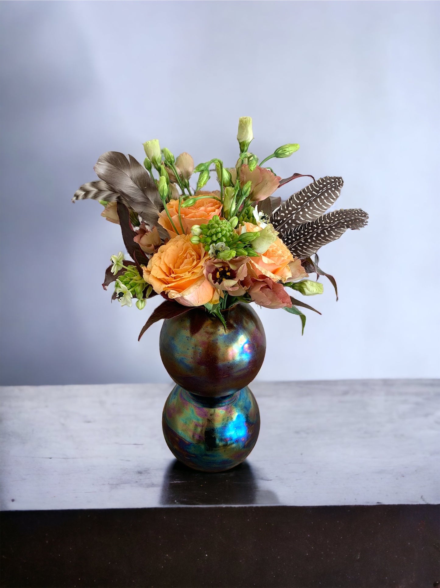 Small Vase - Black Iridescent