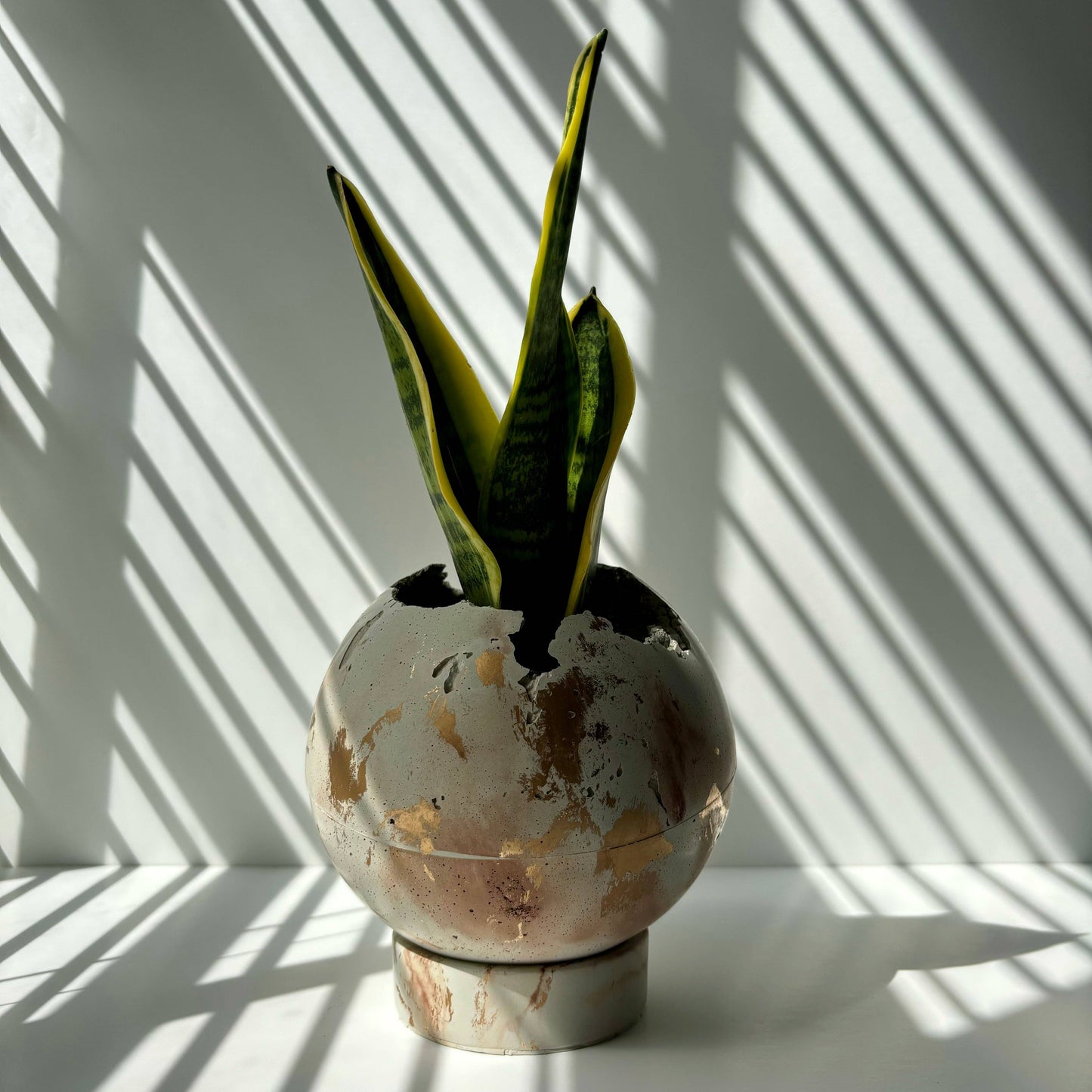 Moon Planter Pot 5” - Spherical Concrete Planter
