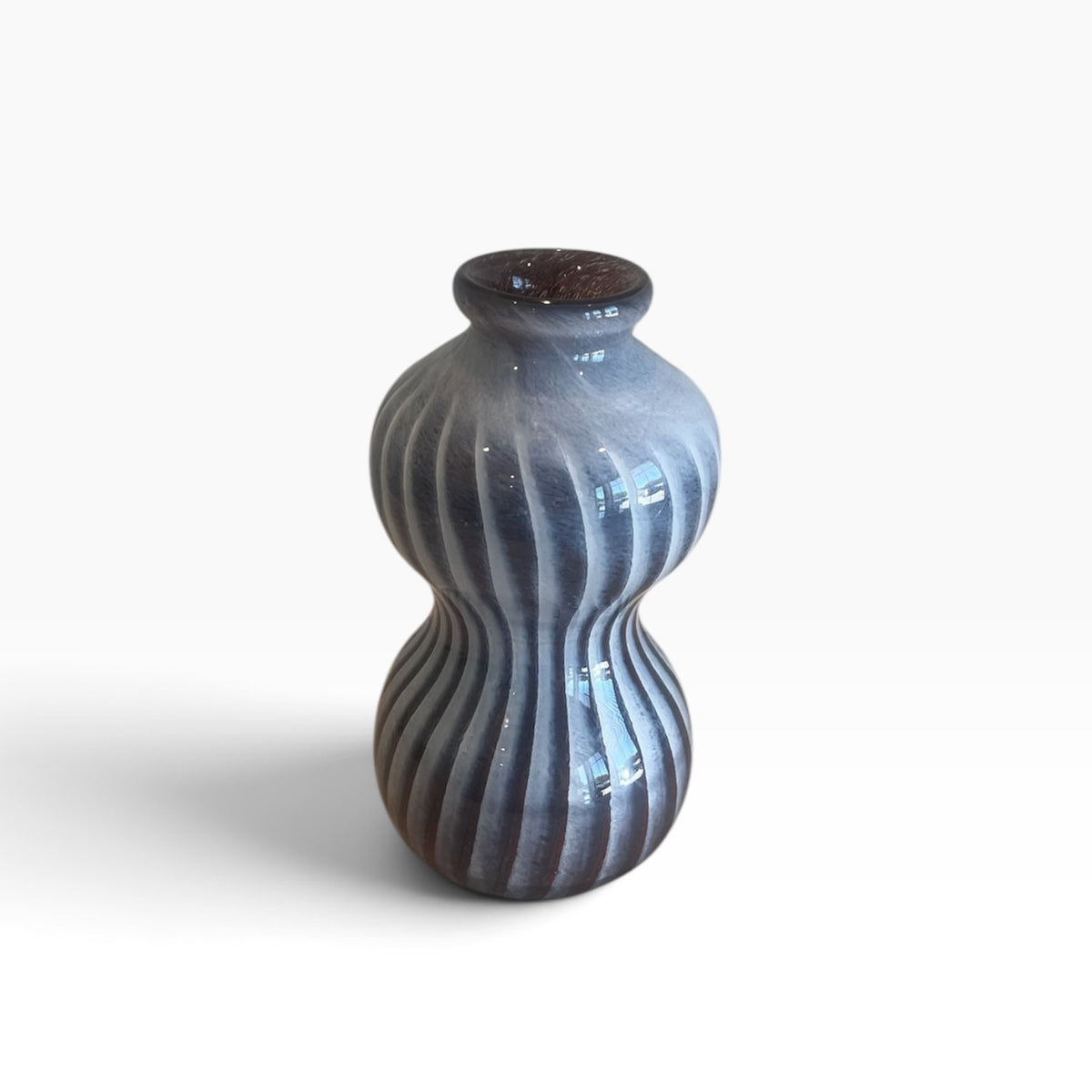 Purple-Brown Vase with White Striping