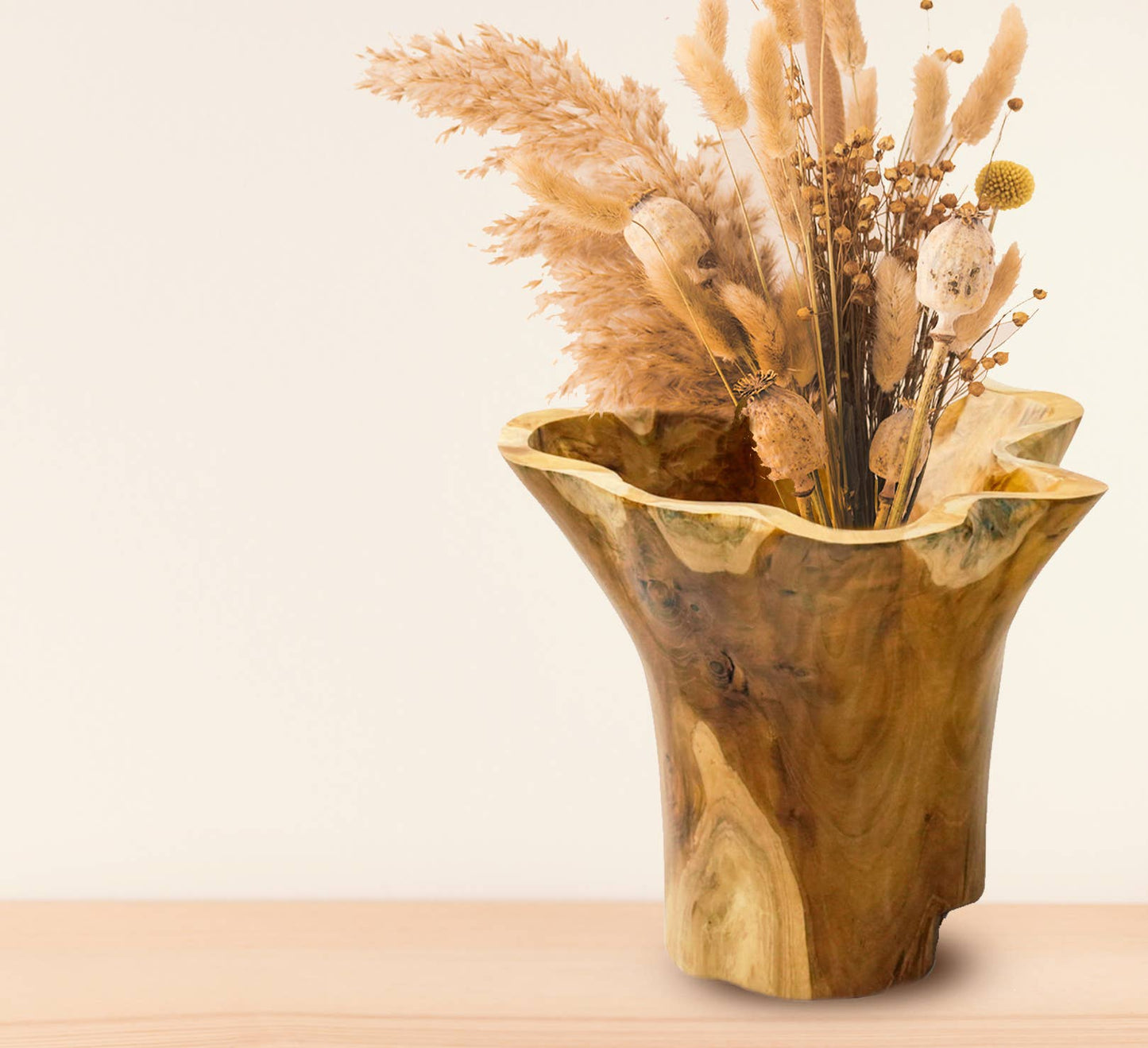 12" Blooming Rootstock Teak Root Vase