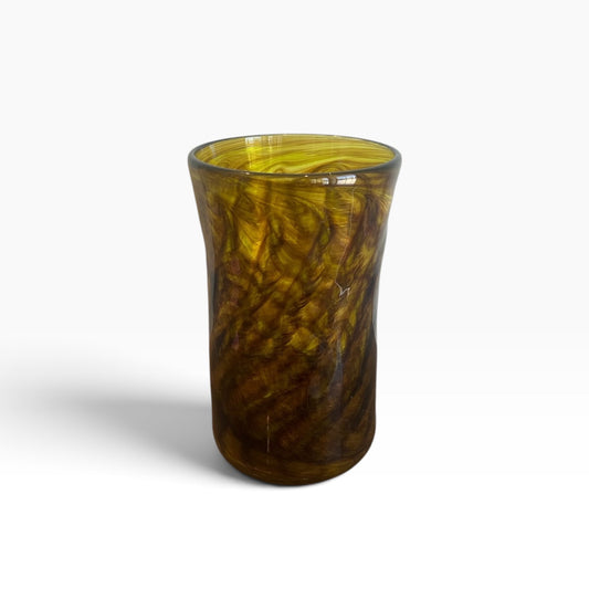 Large Golden, Brown Cylindrical Vase