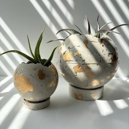 Moon Planter Pot 5” - Spherical Concrete Planter