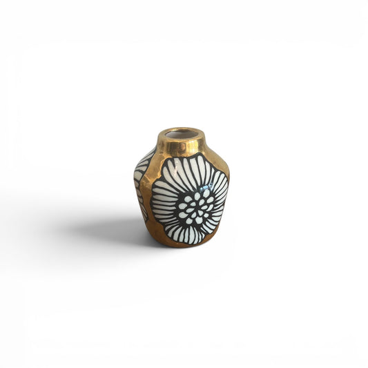 3-4" Floral Bud Vase - 22K Gold