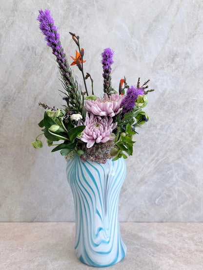 Tall Blue and White Vase