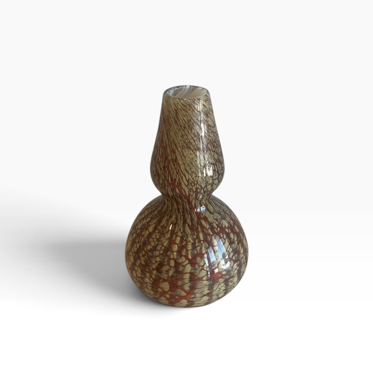 Red, Yellow, Black Gourd Vase