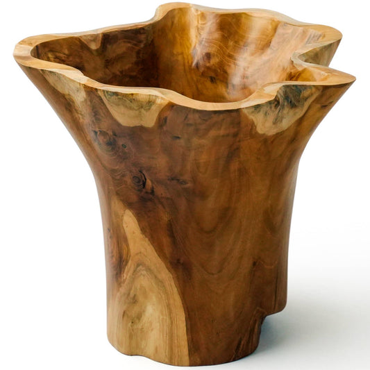 12" Blooming Rootstock Teak Root Vase